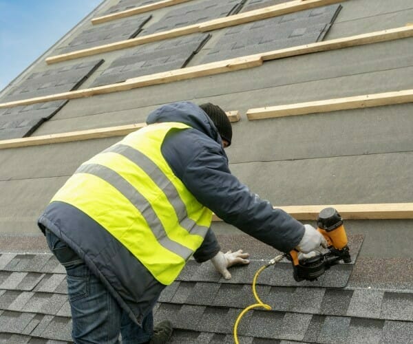 Asphalt shingle roof installation in Clay NY